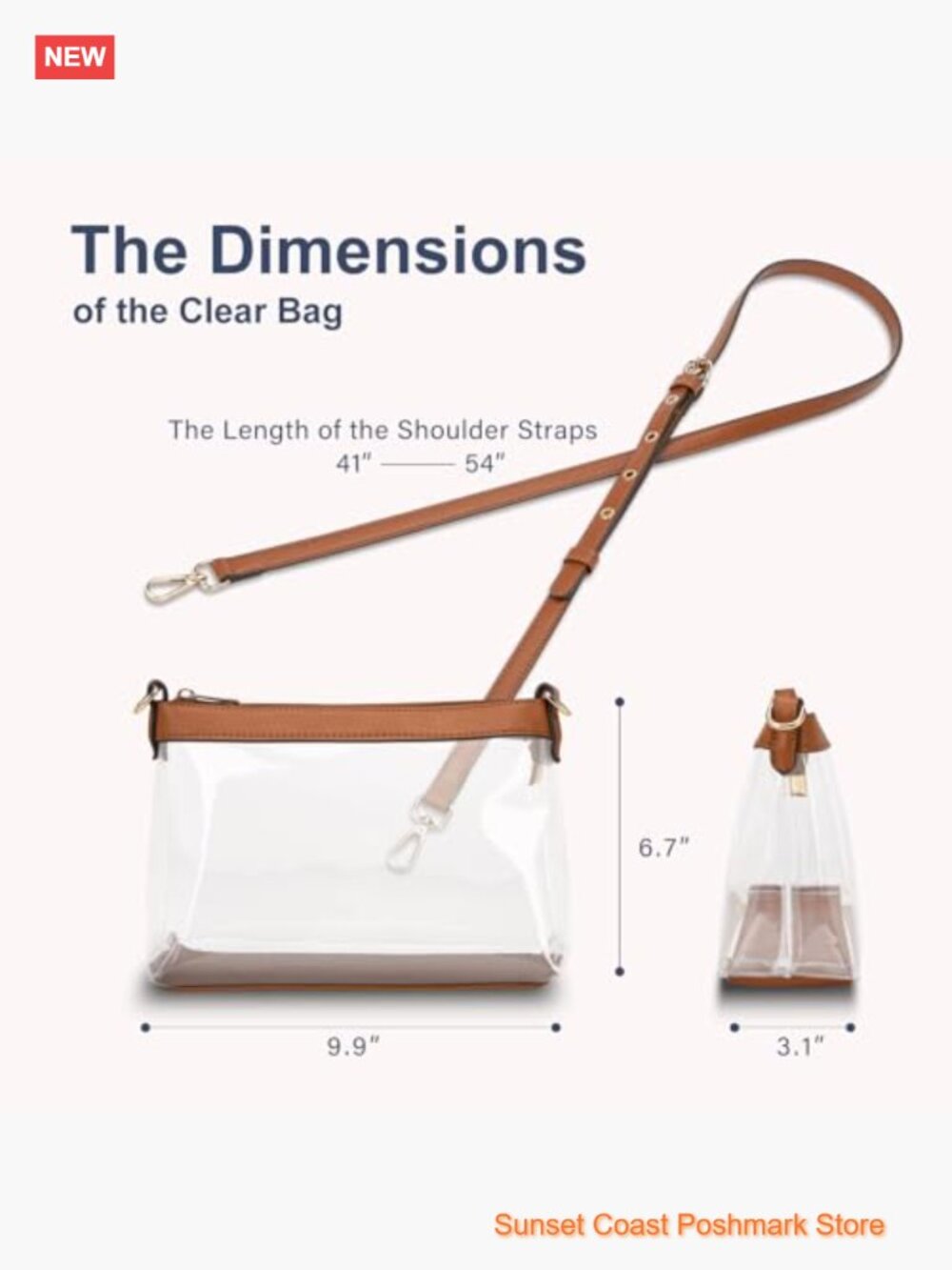 Clear Crossbody Bag Stadium Approved Clear Purse PVC - Picture 5 of 7